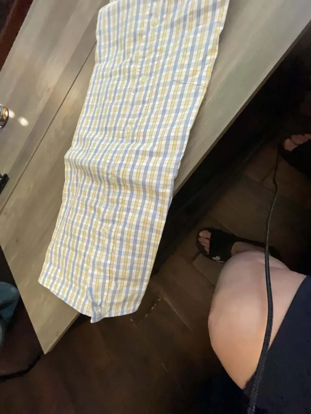 #A224 j.Crew Yellow And Light Blue Gingham Check Dress Shirt M 15-15.5